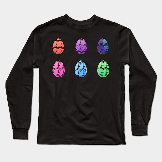 Bright Tropical Easter Eggs Long Sleeve T-Shirt by Felicity-K